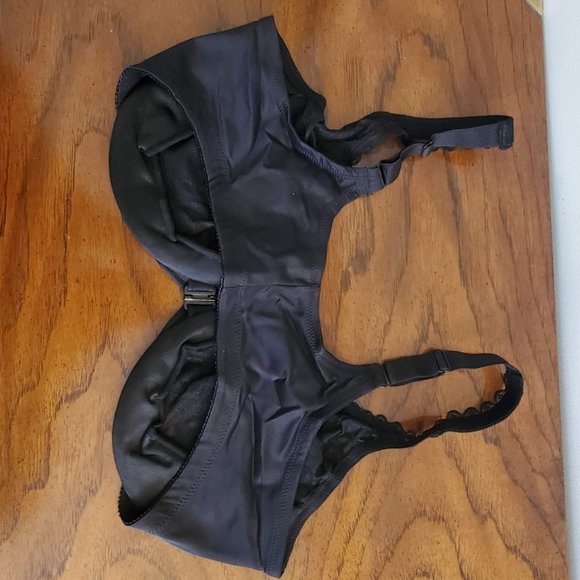 NWT Glamorise Wonderwire Front Close Bra Black Lace - Picture 4 of 5